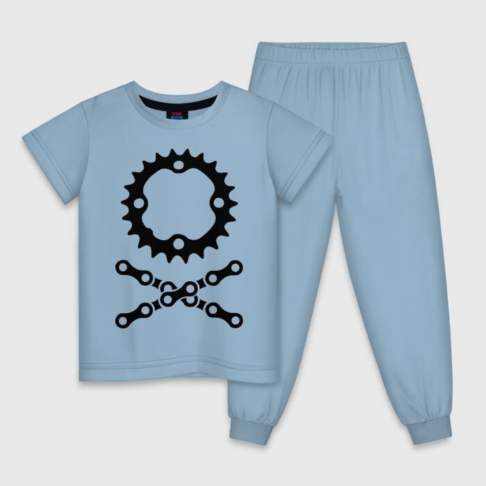 Детская пижама хлопок Велосипедная цепь и звездочка фото