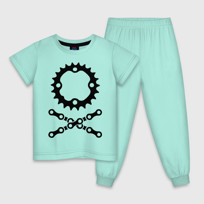 Детская пижама хлопок Велосипедная цепь и звездочка фото