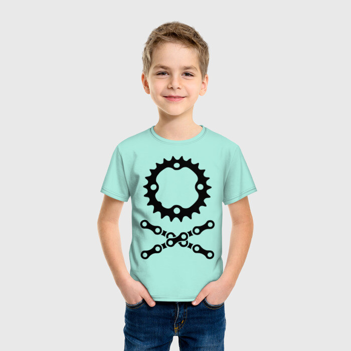 Детская футболка хлопок Велосипедная цепь и звездочка фото