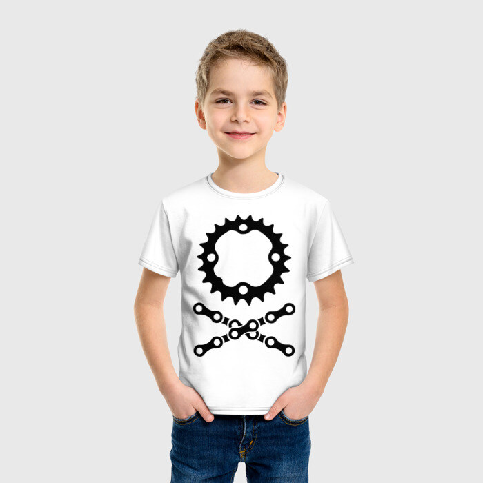 Детская футболка хлопок Велосипедная цепь и звездочка фото