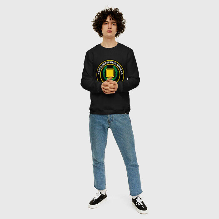 Мужской свитшот хлопок Компьютерные войска фото