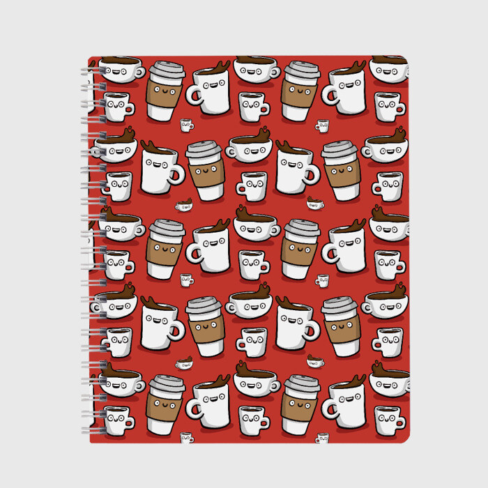 Тетрадь Веселые чашки кофе фото