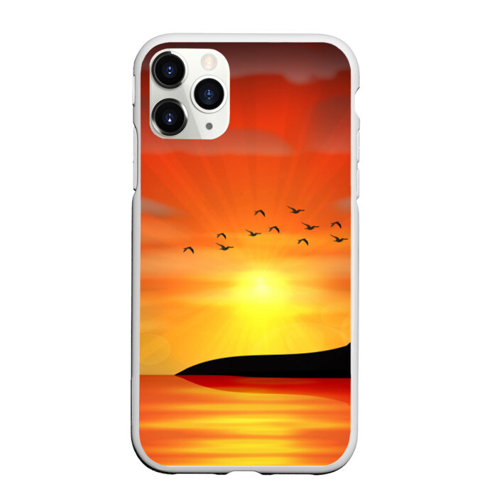 Чехол для iPhone 11 Pro матовый Закат 2 фото
