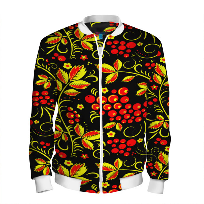Мужской бомбер 3D Хохлома фото