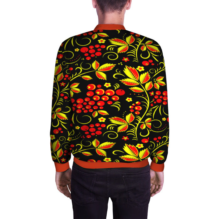 Мужской бомбер 3D Хохлома фото