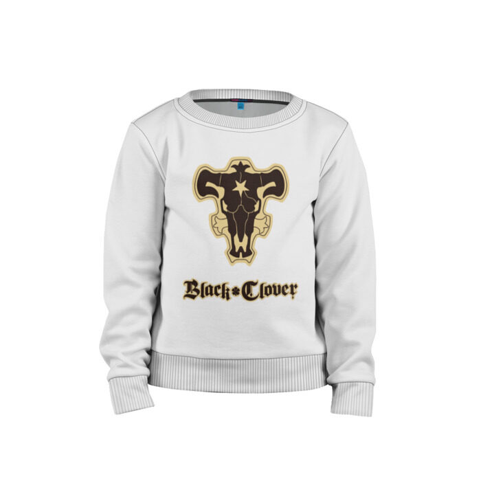 Детский свитшот хлопок Черный Клевер (Черный Бык) 5 фото