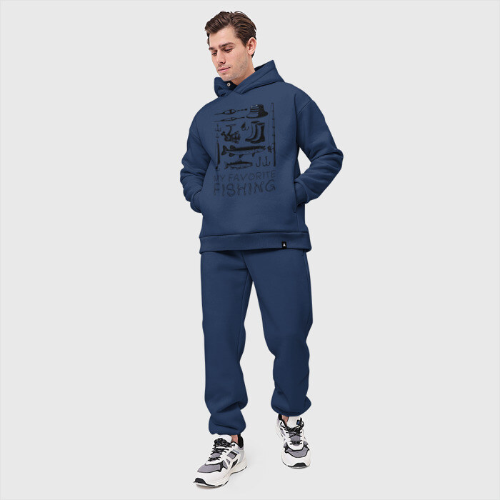 Мужской костюм хлопок OVERSIZE Моя любимая рыбалка фото