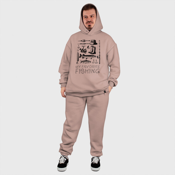 Мужской костюм хлопок OVERSIZE Моя любимая рыбалка фото