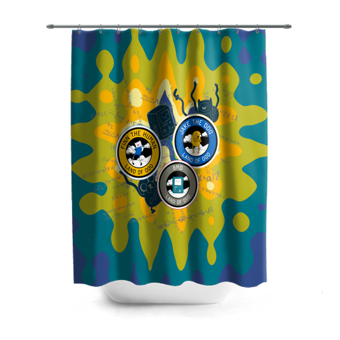 Штора 3D для ванной Время приключений фото