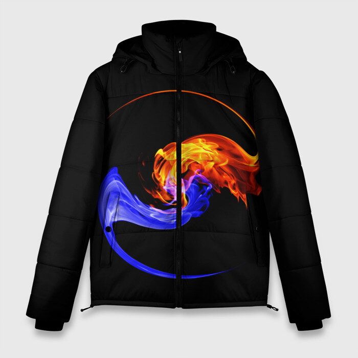 Мужская зимняя куртка 3D Две стихии фото