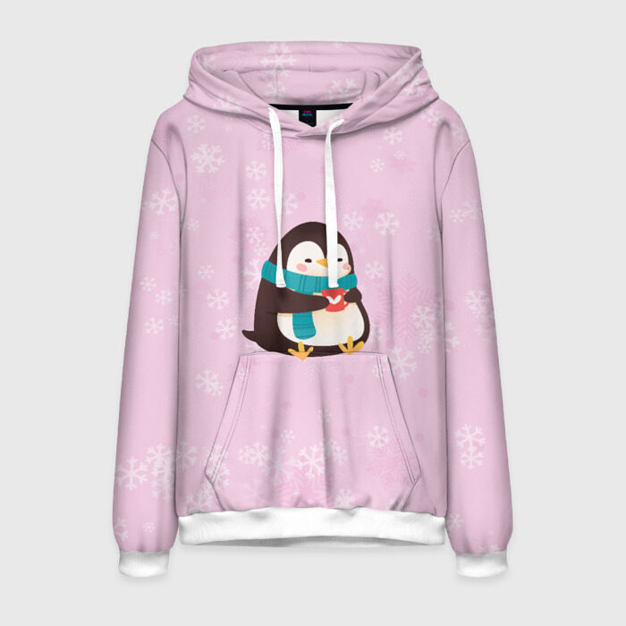 Мужская толстовка 3D Пингвин и любовь фото