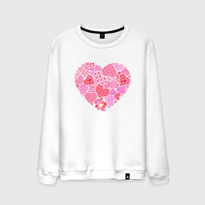 Мужской свитшот хлопок Сердечки фото