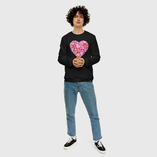 Мужской свитшот хлопок Сердечки фото