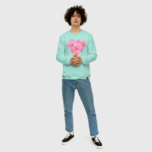 Мужской свитшот хлопок Сердечки фото