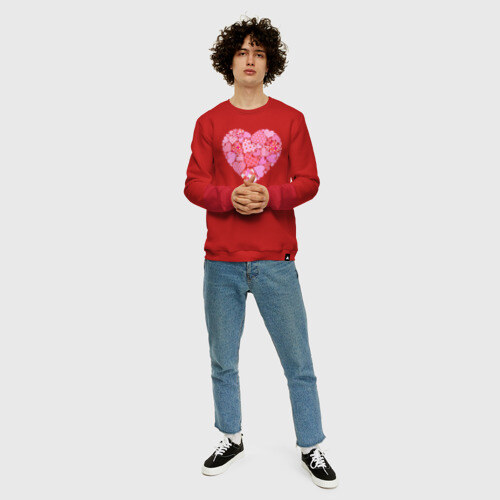 Мужской свитшот хлопок Сердечки фото