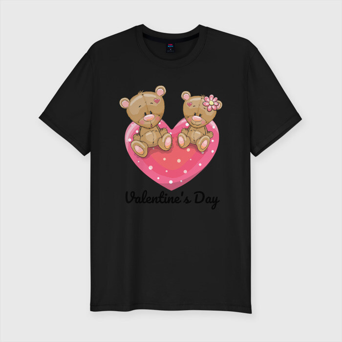 Мужская футболка хлопок Slim Тедди Лав фото