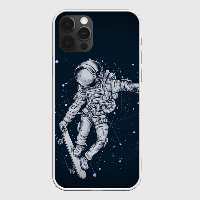 Чехол для iPhone 12 Pro Max Космический Скейтбординг фото
