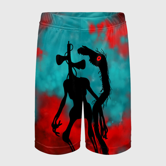 Детские спортивные шорты 3D Сиреноголовый и Лошадь монстры фото