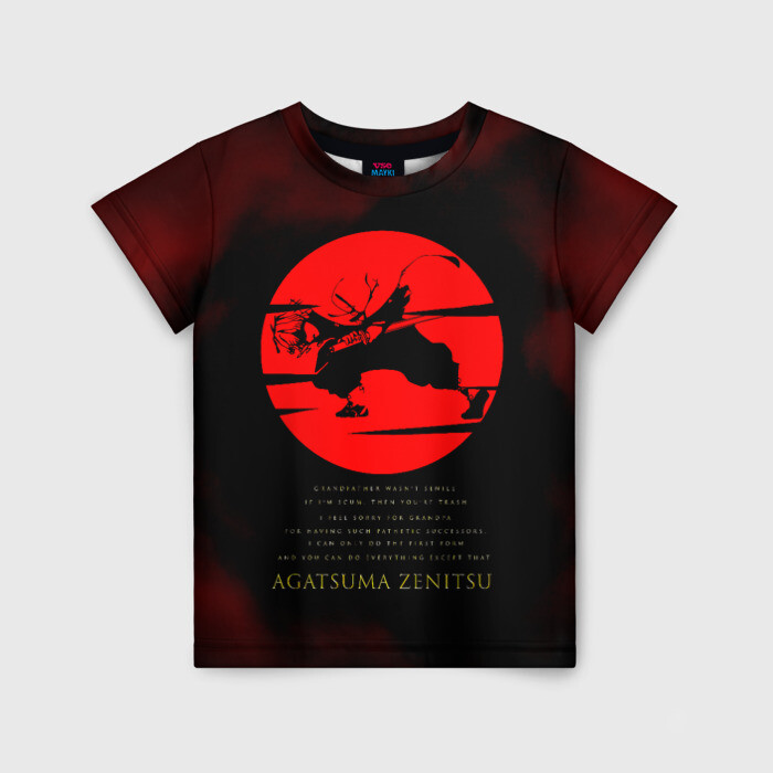 Детская футболка 3D Agatsuma Zenitsu Kimetsu no Yaiba фото