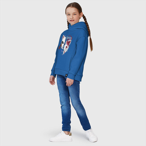 Детское худи Oversize хлопок Две маски Kimetsu no Yaiba фото