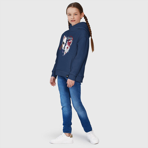 Детское худи Oversize хлопок Две маски Kimetsu no Yaiba фото