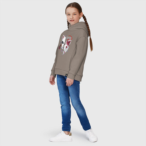 Детское худи Oversize хлопок Две маски Kimetsu no Yaiba фото