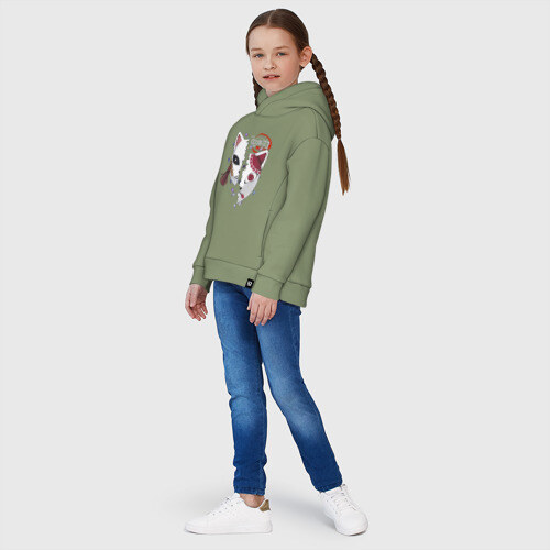 Детское худи Oversize хлопок Две маски Kimetsu no Yaiba фото