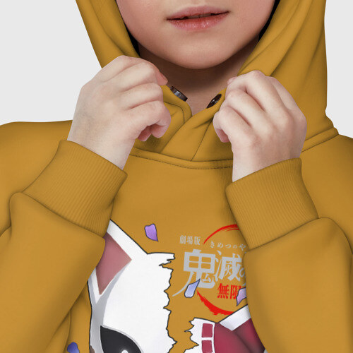 Детское худи Oversize хлопок Две маски Kimetsu no Yaiba фото