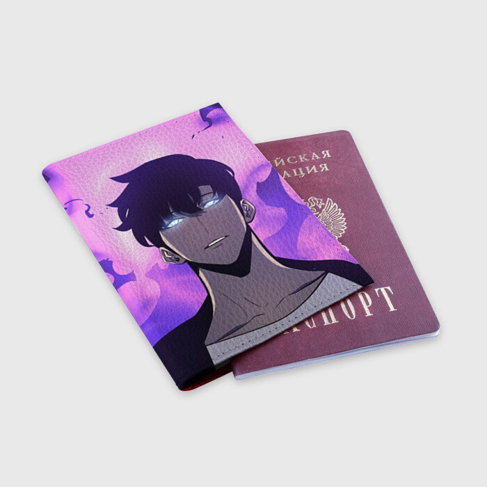 Обложка для паспорта матовая кожа Поднятие уровня в одиночку фото