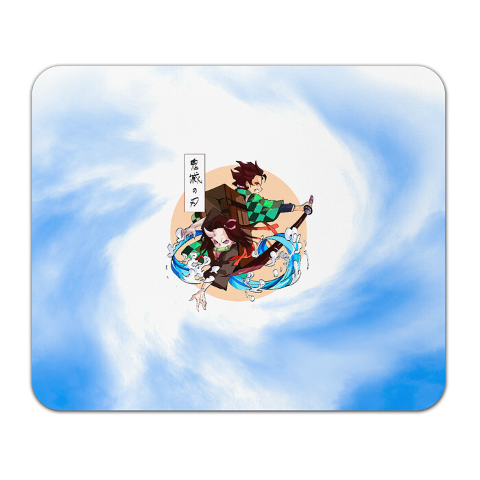 Коврик для мышки прямоугольный Танджиро и Незуко Камадо фото