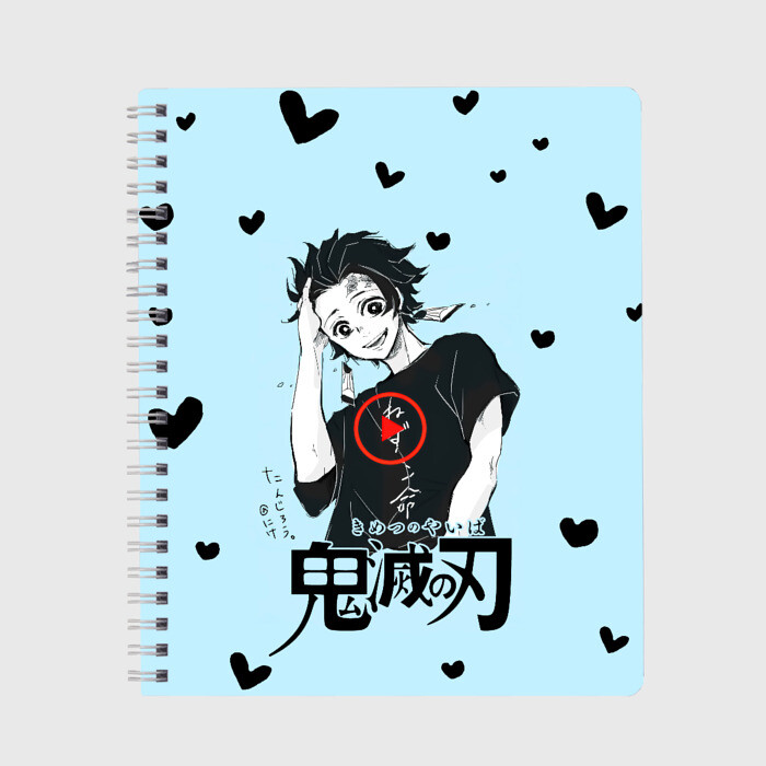 Тетрадь Танджиро Камадо черные сердечки фото