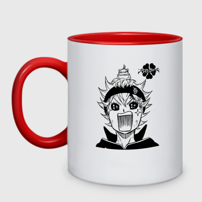 Кружка двухцветная Кричащий Аста с Секре на голове фото