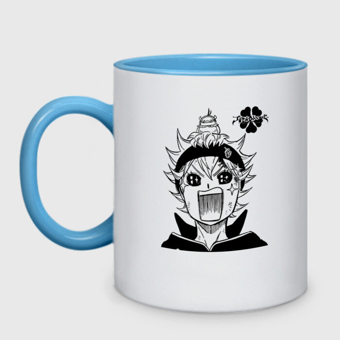 Кружка двухцветная Кричащий Аста с Секре на голове фото