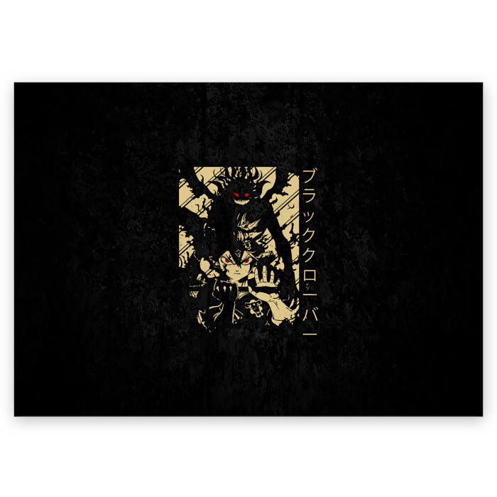 Поздравительная открытка Аста и его демон Чёрный клевер фото