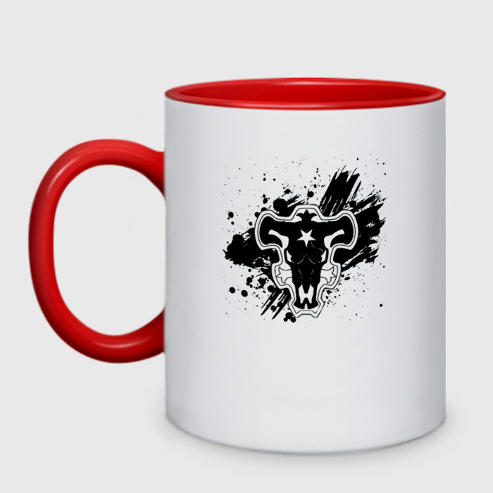 Кружка двухцветная Черные быки Чёрный клевер фото