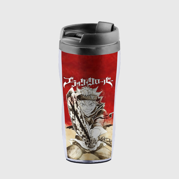 Термокружка-непроливайка Аста с мечом Чёрный клевер фото