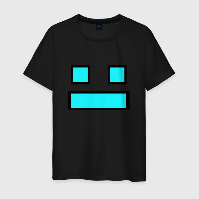 Мужская футболка хлопок GEOMETRY DASH FACE SMILE фото