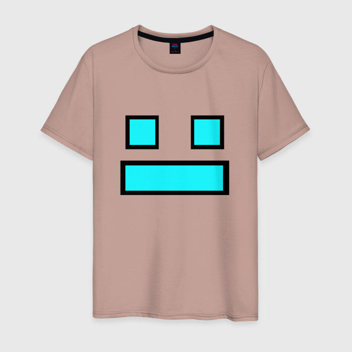 Мужская футболка хлопок GEOMETRY DASH FACE SMILE фото